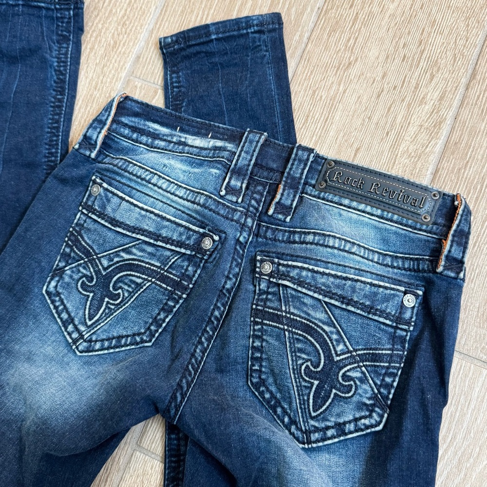 Rock Revival Dark Wash Skinny Jeans Size 25